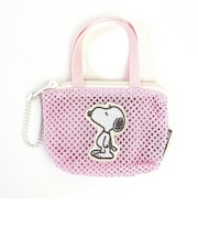 スヌーピー メッシュミニチュアバッグボールチェーン ピンク ミニポーチ SNOOPY