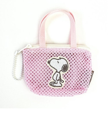 スヌーピー メッシュミニチュアバッグボールチェーン ピンク ミニポーチ SNOOPY