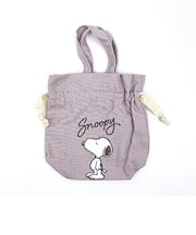スヌーピー サガラ刺繍巾着 ピンク ポーチ SNOOPY