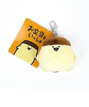 お文具さんといっしょ プリンさん ぬいぐるみ リールキーカバー イエロー