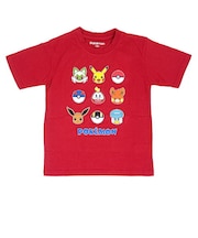ポケットモンスター キッズ パルデアフェイス Tシャツ(レッド) 100cm アパレル ポケモン