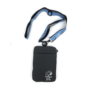 スヌーピー SNOOPY マルチショルダー ダークグレイ バッグ スマホショルダー ICカード パスケース 旅行