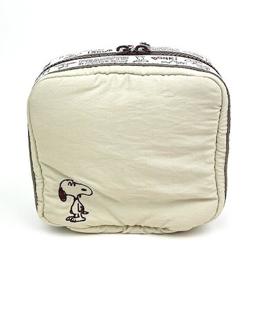 スヌーピー SNOOPY たっぷりトラベルポーチ ベージュ 小物入れ 化粧品入れ 旅行