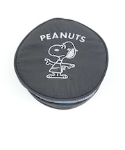 スヌーピー SNOOPY サークルポーチ ダークグレイ 小物入れ コインケース 化粧品入れ 旅行