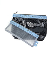 スヌーピー SNOOPY 洗面ポーチ2Pセット ブルー 小物入れ 化粧品入れ 旅行