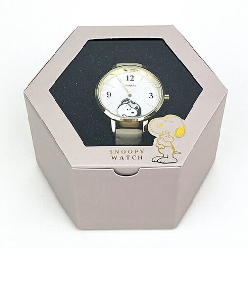 スヌーピー SNOOPY かくれんぼウォッチ 時計 腕時計  ベージュ