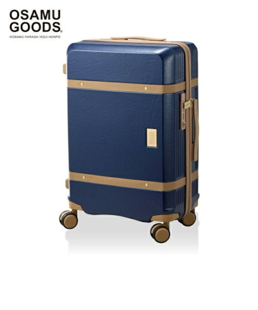 オサムグッズ ハピタス スーツケース ジッパータイプ Mサイズ ネイビー ヌメ