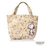 スヌーピー ミニトートバッグ ナチュラル (フラワーガーデン)