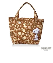 スヌーピー ミニトートバッグ ブラウン (フラワーガーデン)