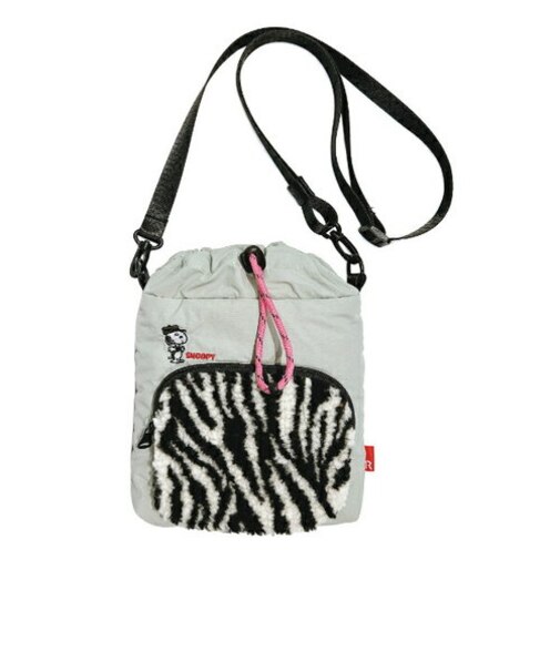 スヌーピー ボアポケットミニショルダーバッグ グレー SNOOPY