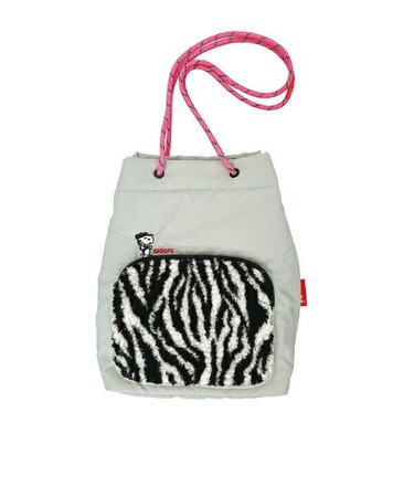 スヌーピー ボアポケット2WAYポシェット グレー SNOOPY