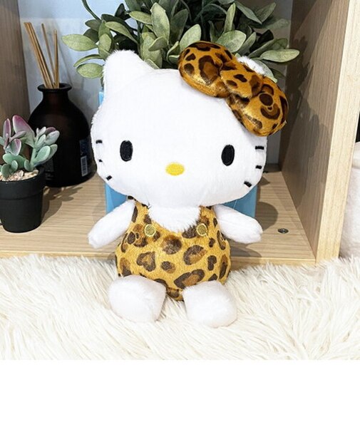 サンリオ ハローキティ ヒョウ柄 ブラウン お座りぬいぐるみ インテリア