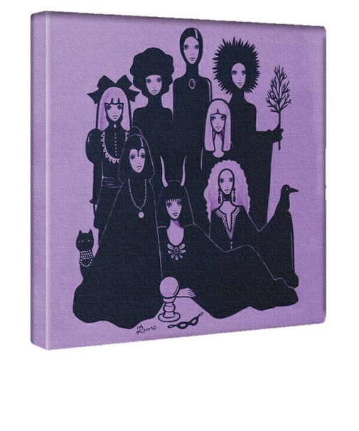 内藤ルネ キャンバスアート 八人の魔女の肖像 インテリア アートパネル