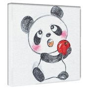 内藤ルネ キャンバスアート アップルパンダ インテリア アートパネル