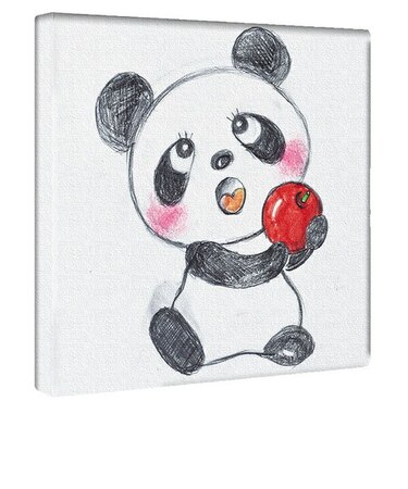 内藤ルネ キャンバスアート アップルパンダ インテリア アートパネル