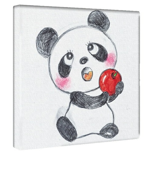 内藤ルネ キャンバスアート アップルパンダ インテリア アートパネル