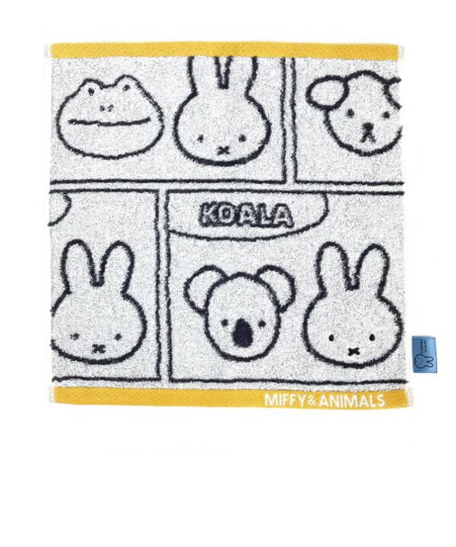 ミッフィー MIFFY & ANIMALS ジャカード ウオッシュタオル アイボリー (アイボリー) 日本製