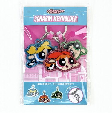 パワーパフガールズ 3チャームキーホルダー フライング キーアクセサリー