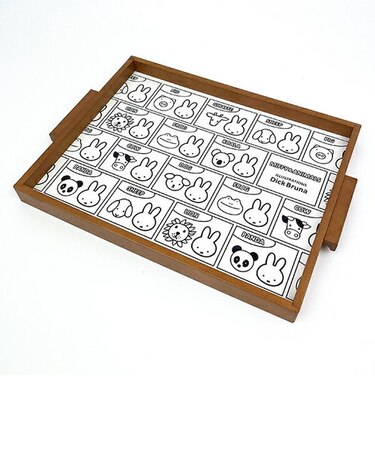 ミッフィー ウッドトレーL (miffy and animals) お盆 日本製