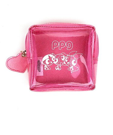 パワーパフガールズ PVCスクエアポーチ ピンク 小物入れ コスメ ポーチ