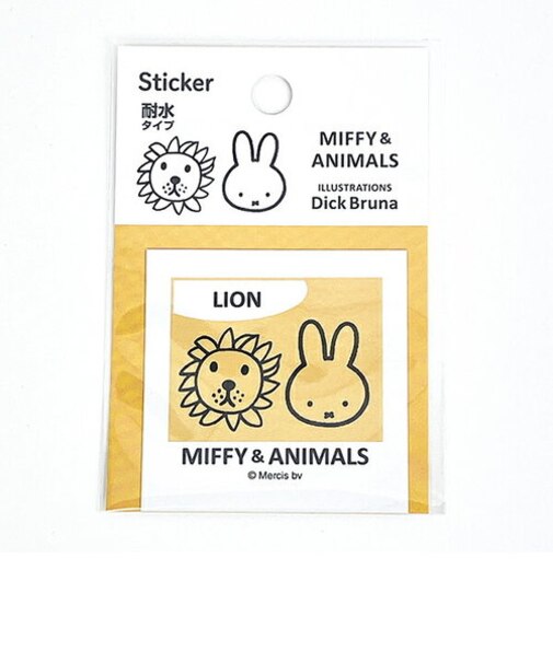 ミッフィー MIFFY & ANIMALS ステッカー (イエロー) 文具  日本製