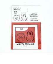 ミッフィー MIFFY & ANIMALS ステッカー (レッド) 文具 日本製