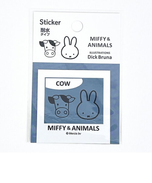 ミッフィー MIFFY & ANIMALS ステッカー (ブルー) 文具  日本製