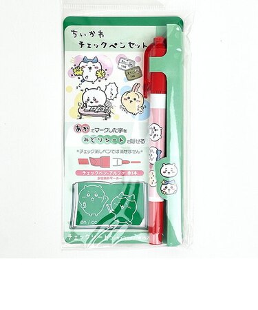 ちいかわ チェックペンセット緑シート 文具