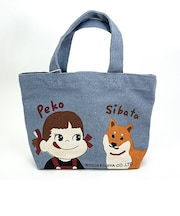 ペコちゃん ペコとしばた ミニトートバッグ (ブルー)