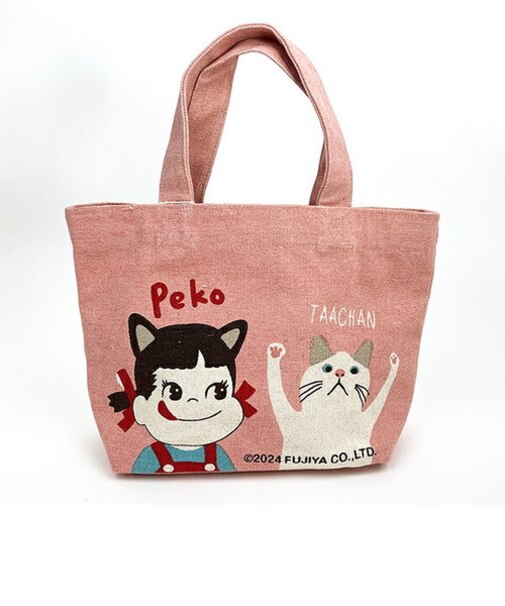 ペコちゃん ペコとターチャン ミニトートバッグ (ピンク)