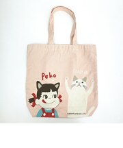 ペコちゃん ペコとターチャン ファスナー付A4トートバッグ (ライトピンク)