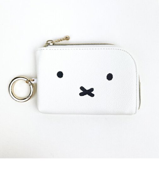 ミッフィー miffy リール付きスマートキーポーチ ホワイト キーケース 定期入れ 通勤通学