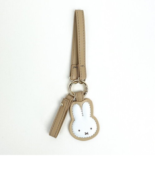 ミッフィー miffy PUスマートキーホルダー ミッフィーフェイス ベージュ