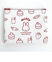 ミッフィー miffy フラットポーチ アイボリー 小物入れ メイクポーチ スクール