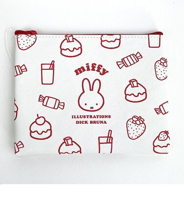 ミッフィー miffy フラットポーチ アイボリー 小物入れ メイクポーチ スクール