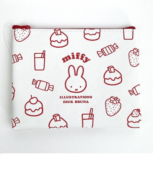 ミッフィー miffy フラットポーチ アイボリー 小物入れ メイクポーチ スクール