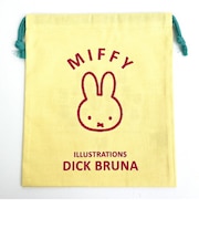 ミッフィー miffy イラストレーションズディックブルーナ 巾着 L イエロー ポーチ 小物入れ メイク入れ