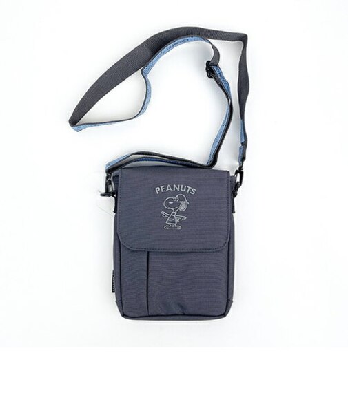 スヌーピー RE-PET撥水パスポートショルダーバッグ （ダークグレー) SNOOPY