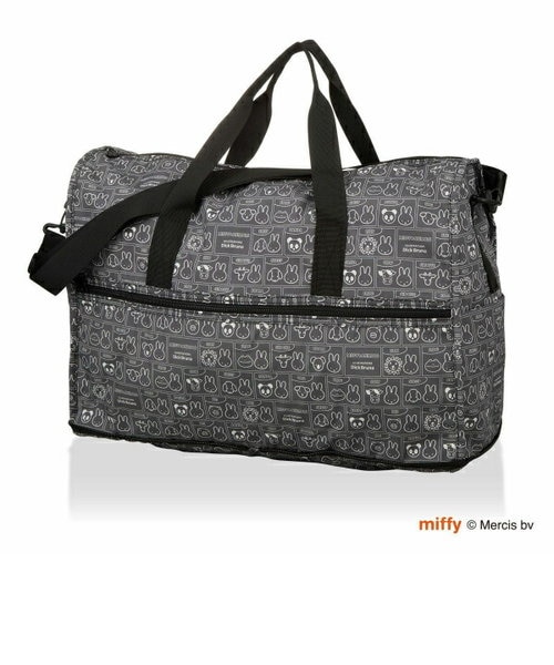 ミッフィー MIFFY&ANIMALS 折りたたみボストンバッグ(M) (グレー