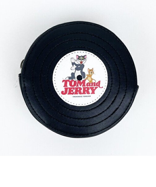トムとジェリー レコードモチーフポーチ ホワイト 小物入れ