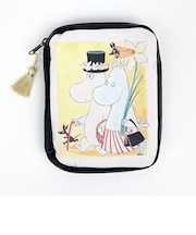 ムーミン レザー×コットン マルチポーチ パパママ ブラック パソコン ガジェットケース