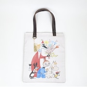 ムーミン レザー×コットン PCトート ブーケ ブラウン パソコン 学校 オフィス