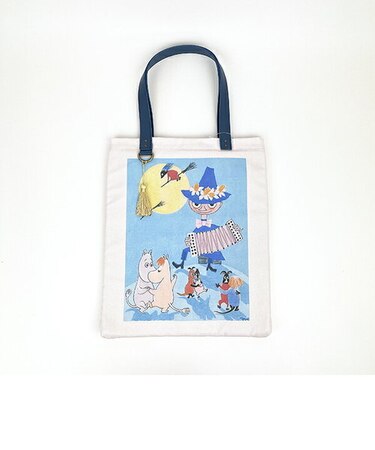 ムーミン レザー×コットン PCトート スナフキン ネイビー パソコン 学校 オフィス