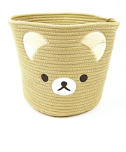 リラックマ ロープバスケット(L) フェイス柄 収納 日用品
