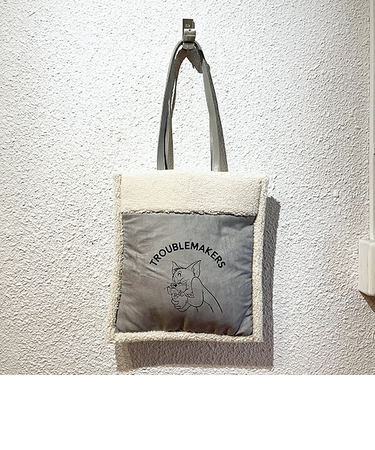 トムとジェリー フレンズボアトートバッグ (グレー) トムジェリ