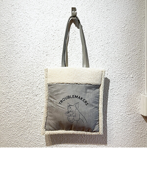 トムとジェリー フレンズボアトートバッグ (グレー) トムジェリ