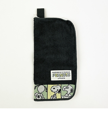 スヌーピー PEANUTS 75th どっとポーチ (ダークグレー ) SNOOPY