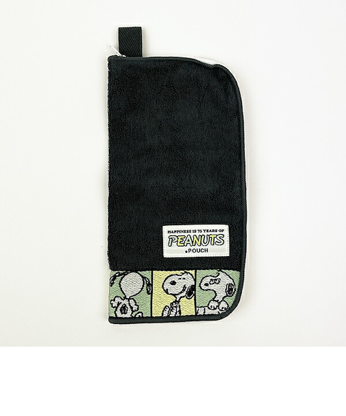 スヌーピー PEANUTS 75th どっとポーチ (ダークグレー ) SNOOPY