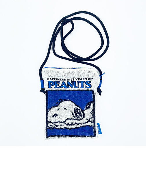 スヌーピー PEANUTS 75th どっとポーチ ショルダーミニサイズ ブルー SNOOPY