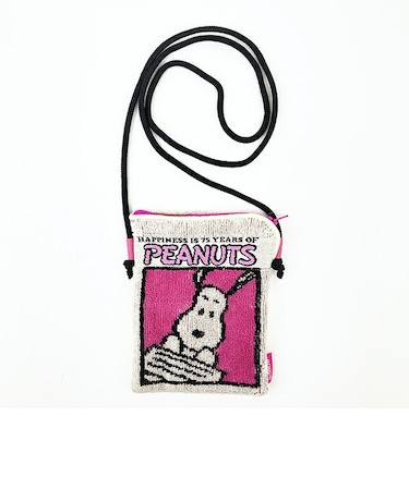 スヌーピー PEANUTS 75th どっとポーチ ショルダーミニサイズ ピンク SNOOPY
